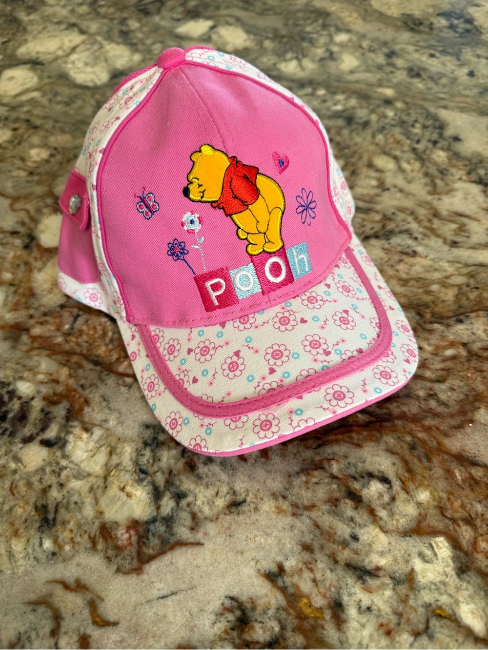 Disney Pink Winnie the Pooh Floral Kids Cap